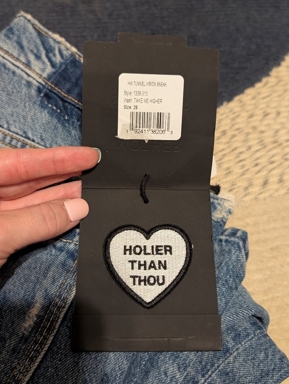 MOTHER Superior High Waisted Tunnel Vision Sneak in Take Me Higher Jeans 28 NEW - Picture 8 of 8